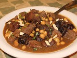 Moroccan stewed beef with prunes and apricots