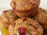 One bowl cranberry banana bread muffins