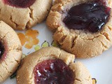 Peanut butter & jelly thumbprint cookies