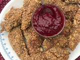 Pecan-crusted chicken tenders with cranberry ketchup