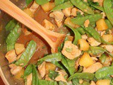 Pineapple chicken and snow peas