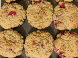 Sourdough Cranberry Muffins with Cardamom Crumble