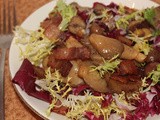Warm mushroom, chestnut, and bacon salad