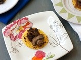 Polenta Cakes with Caramelized Onions and Sauteed Mushrooms