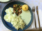 Champignon,Salate,Kartoffeln,Dip vegetarisch