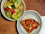 Kürbis Quiche,salat,vegetarisch