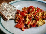 Paprika,Tomaten mit Ei , vegetarisch