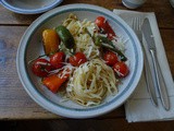 Pimientos,Tomaten,Linguini, vegetarisch/vegan