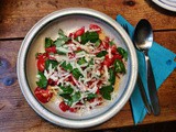 Spaghetti mit Keka,Mirabellenkompott,vegan