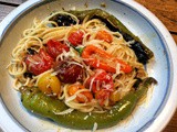 Spaghetti mit Snacktomaten,Obstsalat,vegetarisch