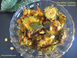 Pavakkai Kadalai Paruppu Varuval or Bitter gourd Chana Dal Fry