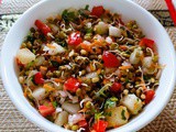 Green Moong Sprouts Salad | Sprouted Moong Salad