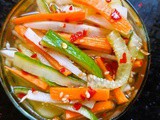 Pickled Vegetables Sweet and Spicy | Crunchy Refrigerator Pickles