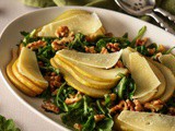 Pear Arugula Salad Recipe with Toasted Walnuts