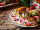 Ricotta filled Crepes with Fresh Fruit