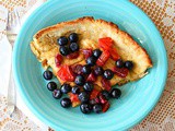 Dutch Baby Oven Pancake with Blueberries and Blood Oranges