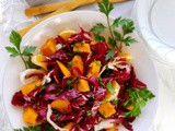 Radicchio and Roasted Sweet Potato Salad with Persimmons and Tangerines {Vegetarian, Vegan}