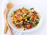 White Bean Cilantro Chopped Vegetable Salad for #SundaySupper #ChooseDreams