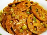 Bhey Mutter - Lotus stem curry with green peas - Lotus root recipe