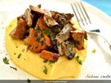 Polenta al taleggio con funghi misti