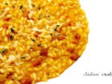 Risotto con zucca rossa e salsiccia
