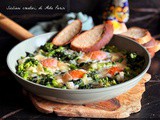 Uova al tegamino con cime di rapa