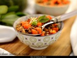 Zuppa di lenticchie, farro e zucca rossa