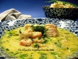 Zuppa di pesce al curry e latte di cocco, con riso Jasmine