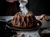 Chocolate hazelnut cake recipe in a bundt tin