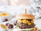 Christmas burger with chestnuts and mango chutney