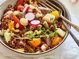 Easy quinoa salad with sausages