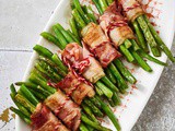 Grilled green beans wrapped with bacon