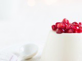 Pomegranate panna cotta with yogurt and vanilla