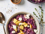 Red cabbage mash with goat cheese