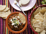 Chorizo & Refried Bean Dip Queso de Caribe with Fruit #Mexican Appetizers #v&v Supremo #Weekly Menu Plan