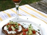 Dieter's Tartine: Tomato Cucumber Salad over Cottage Cheese #French Fridays with Dorie