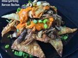 Because Mexican Food is Boring:  Miso Garlicky Korean Nachos with Slutty Steak, Shiitakes and Kimchi