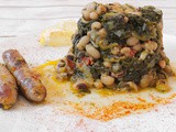 Black Eyed Beans Casserole with Sausage and Spinach
