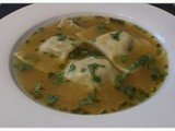 Chicken and Tarragon Soup With Ravioli