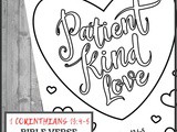 1 Corinthians 13:4-5 Bible Verse Coloring Page