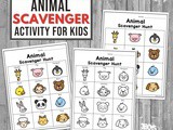 Animal Scavenger Hunt Printable