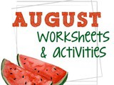 August Holiday Worksheets for Homeschooling