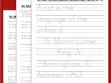 Black History: mlk Handwriting Worksheets (grades 1-2)