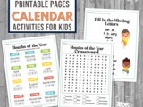 Calendar Activities for Kids Worksheets