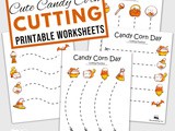 Candy Corn Cutting Practice Sheets