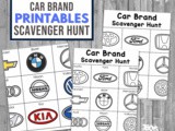 Car Brand Scavenger Hunt Printable