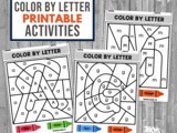 Color By Letter Printables