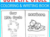 Cow Life Cycle Coloring and Writing Pages Perfect for Homeschooling
