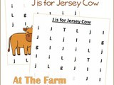 Farm Animals Find the Letter j is for Jersey Cow