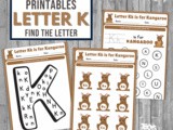 Find the Letter k is for Kangaroo Worksheet Printables